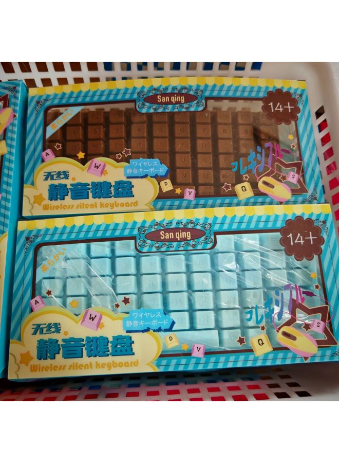 Loquat Sanqing Keyboard Slow Rebound Simulation Mute Keyboard Decompression Toy Wet Soft Pinch Decompression Toy Squishy-Color:Chocolate Color - Image 2