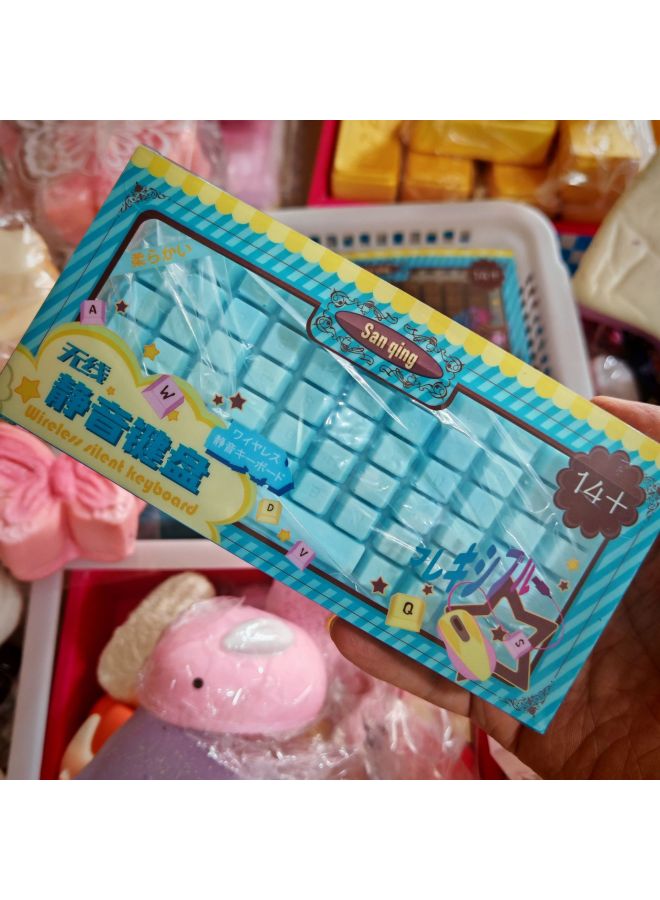 Loquat Sanqing Keyboard Slow Rebound Simulation Mute Keyboard Decompression Toy Wet Soft Pinch Decompression Toy Squishy-Color:Chocolate Color - Image 3