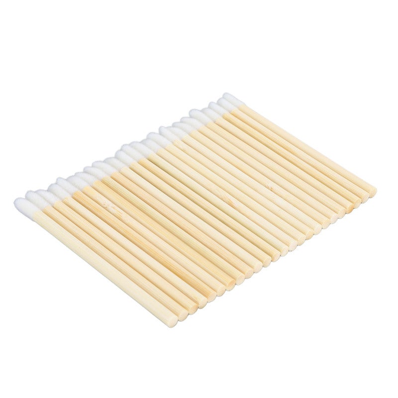 Disposable Lip Brush 100pcs Bamboo Handle Eco Friendly Lip Gloss Wand - Portable Touch Ups Makeup Tool for On The Go Use And Kitchen Appliance Cleaning - Image 1