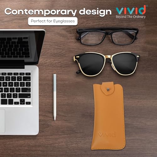 VIVID Vision Unisex Adult Lightweight Eyewear Specs Case Cover | Protect Eye Glasses | Chashma Dibbi | Spectacle Box | Open Flap | Artificial Leather | D-14 | Mustard - Image 4
