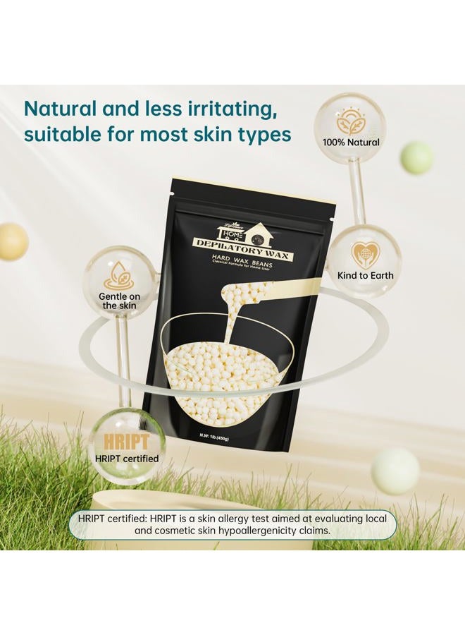 Lifestance 1 رطل من حبيبات الشمع الصلب، مجموعة إزالة الشعر بالشمع الصلب لحالات الشعر الرقيق والدقيق، البشرة الحساسة، حبيبات الشمع للوجه، الذقن، الحواجب، البيكيني - Image 3
