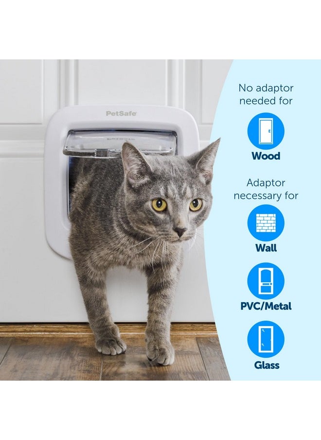 PetSafe - PetSafe Microchip Cat Door, Exterior or Interior Pet Door - Multi-User RFID Access Up to 40 Pets, 4-Way Locking, Weatherproof, DIY Easy Install, Hardware Kit; Privacy for Cat Litter Box or Pet Feeder - Image 1
