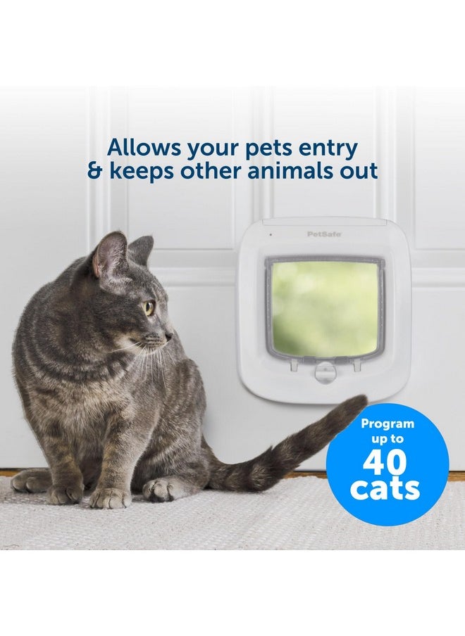 PetSafe - PetSafe Microchip Cat Door, Exterior or Interior Pet Door - Multi-User RFID Access Up to 40 Pets, 4-Way Locking, Weatherproof, DIY Easy Install, Hardware Kit; Privacy for Cat Litter Box or Pet Feeder - Image 1