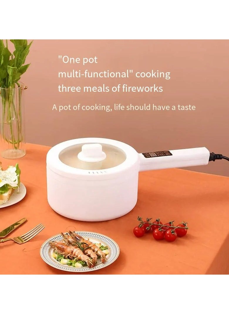Electric Hot Pot, Non-Stick Electric Cooking Pot, with Intelligent Temperature Control, White
