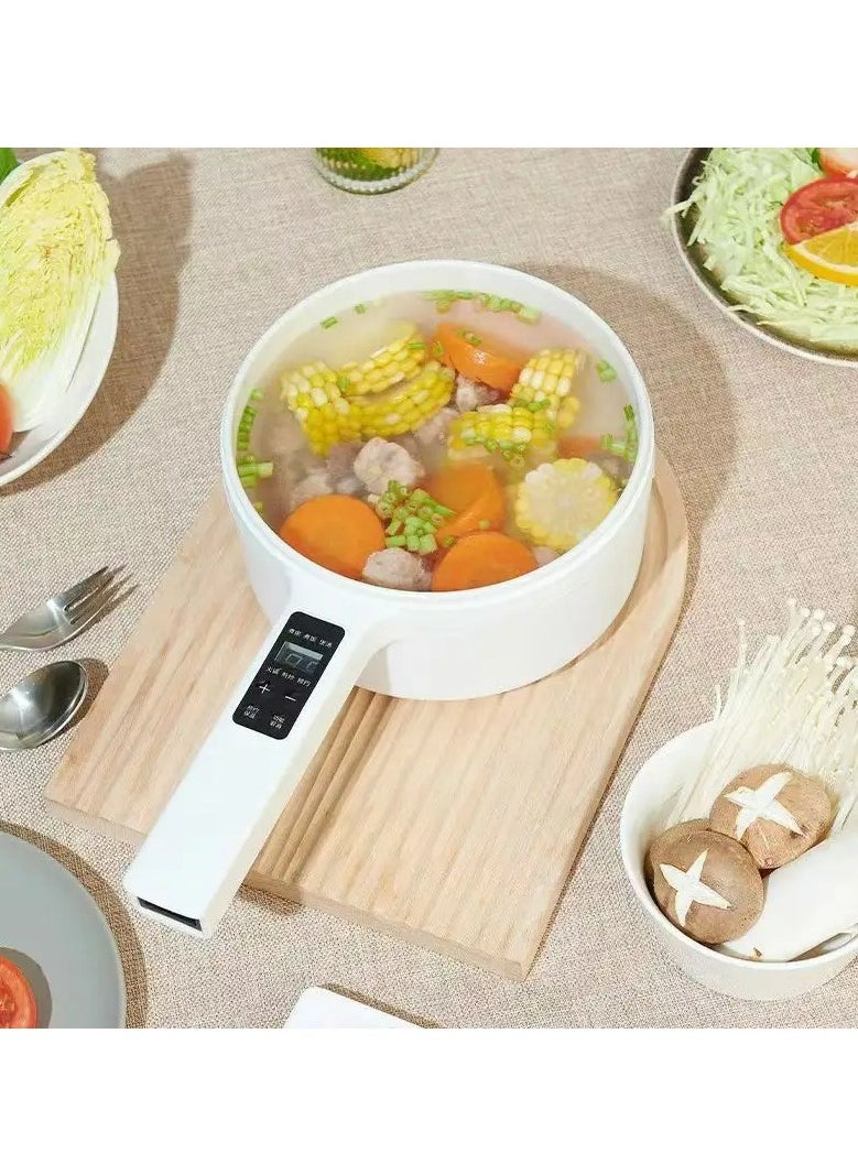 Electric Hot Pot, Non-Stick Electric Cooking Pot, with Intelligent Temperature Control, White