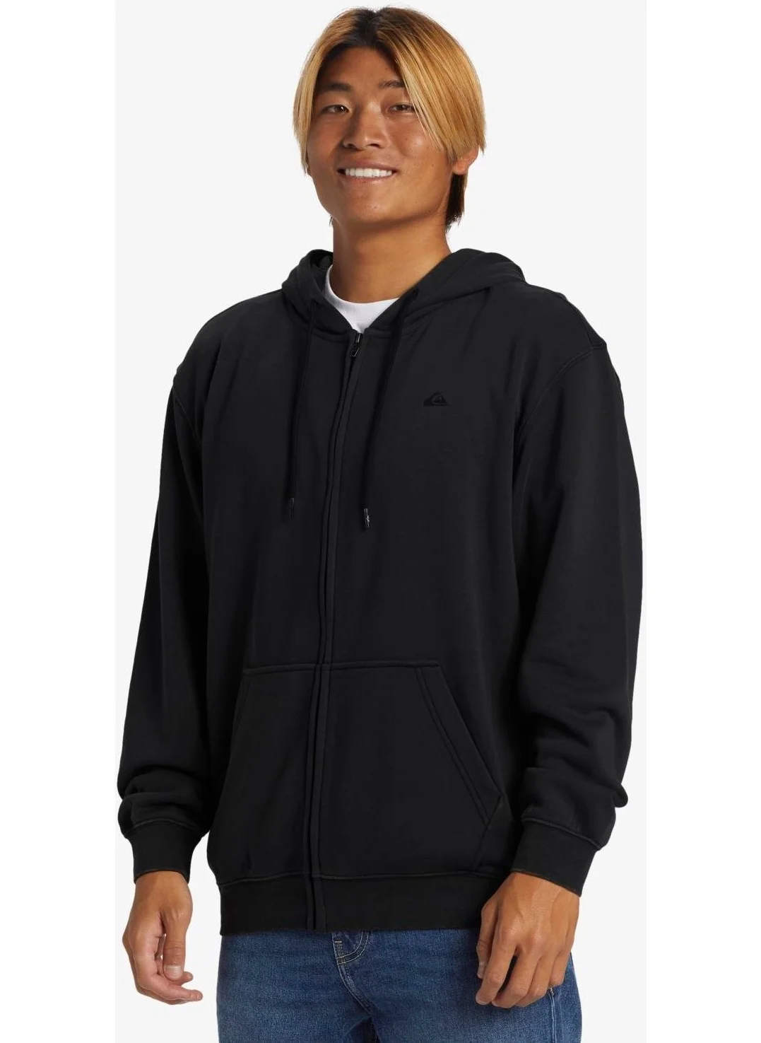 كويك سيلفر Salt Water Zip Hoodie Men's Sweatshirt AQYFT03330-KVJ0 Black