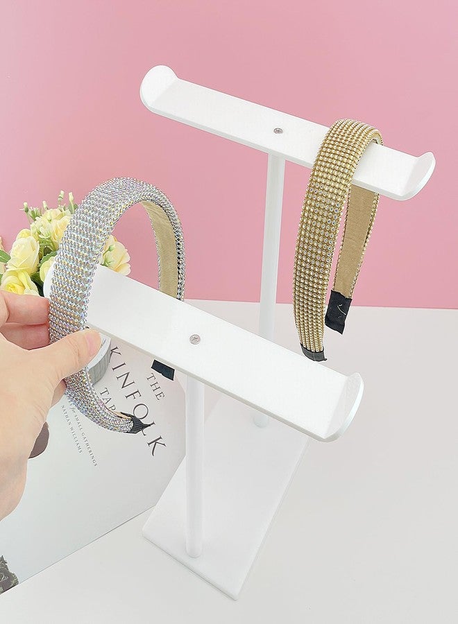 Bigfety Headband Holder, Acrylic Headband Organizer Stand, Hair Accessories Storage (2-Tier & 2-Panel) - Image 3