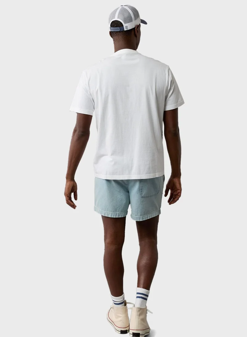 امريكان ايجل Logo Print Crew Neck T-Shirt