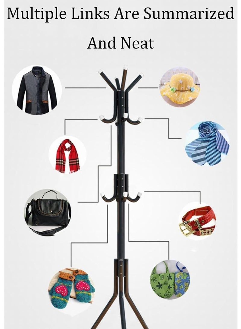 Hihonor Free-Standing Coat Rack Stand Hanger 12-Hooks Metal Organizer,Entry-Way Furniture Hall Tree for Hanging Up Hand-Bag, Cloth, Hat,Jacket,Winter Scarf Holder for Home or Office White,Luxury  - Image 5