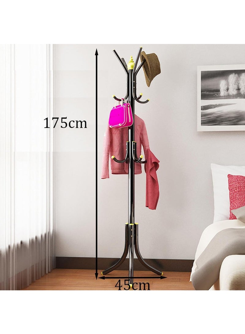 Hihonor Free-Standing Coat Rack Stand Hanger 12-Hooks Metal Organizer,Entry-Way Furniture Hall Tree for Hanging Up Hand-Bag, Cloth, Hat,Jacket,Winter Scarf Holder for Home or Office White,Luxury  - Image 2