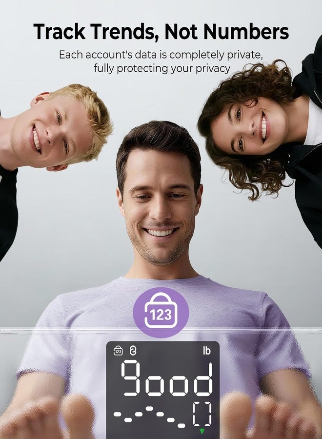 Ovutek Scale for Body Weight, Digital Bathroom Smart Scale with 13 Body Composition Analyzer Sync Weight Scale BMI Health Monitor Sync Apps 400lbs - Purple - Image 3