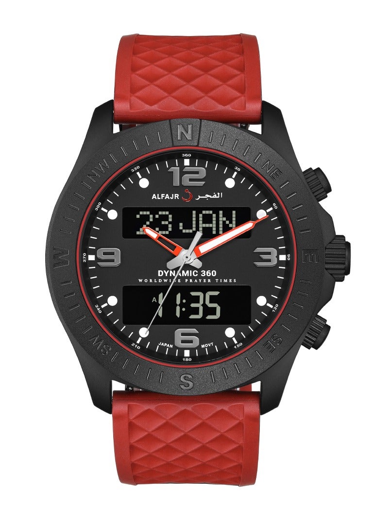 Al Fajr ynamic 360 Analog+Digital Rubber Strap Watch - WH-24 - 44mm - Image 1
