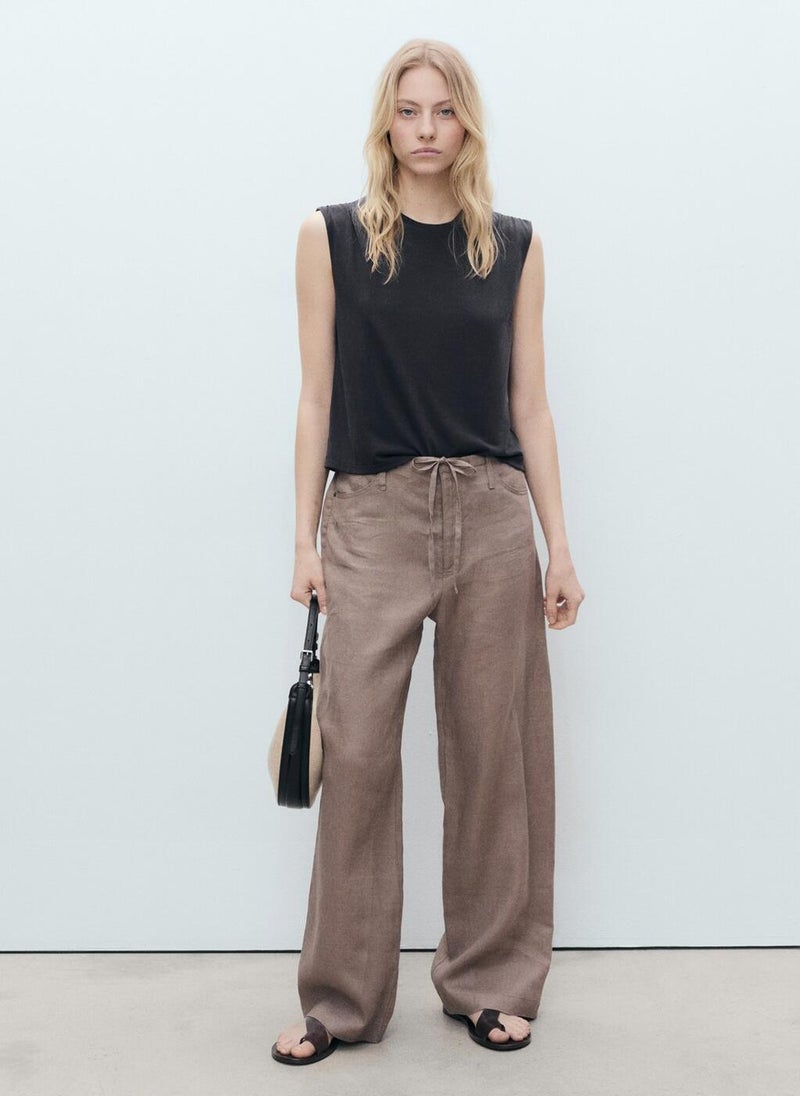 MANGO Flowy T-Shirt With Gathered Shoulders  - Image 5