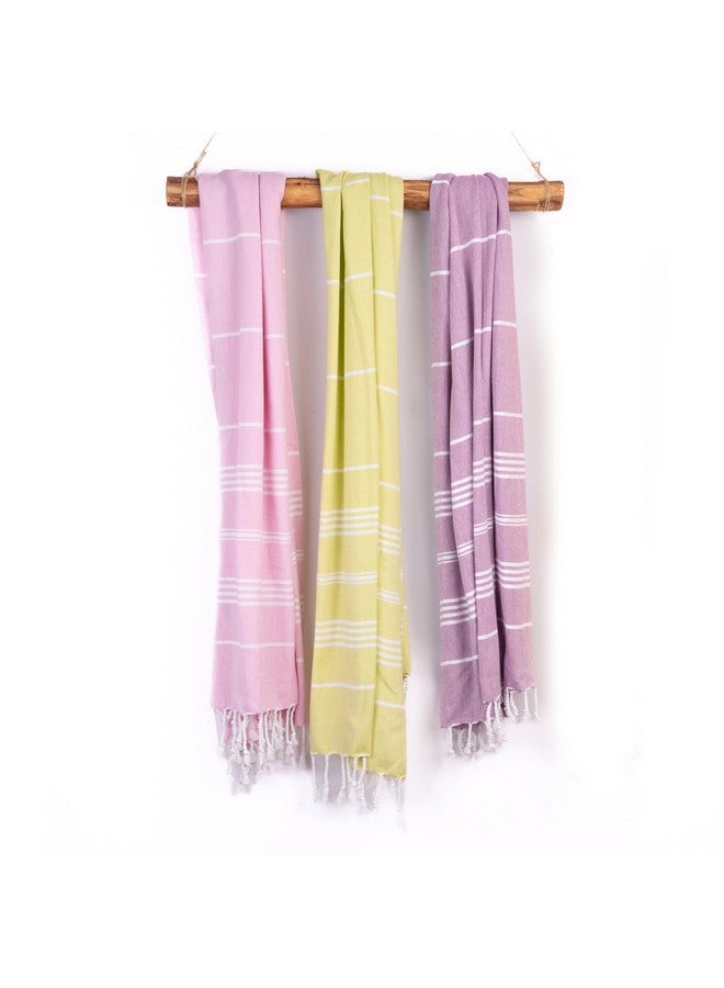 HABER - Premium Basic Large 100% Cotton Towel (152Cm X 76Cm) Soft, Absorbent and Comfortable Towels for Bath Large Size Quick Dry for Bath, Gym & Travel, Pack of 3pcs - Mixed Colour Except White. - Image 3