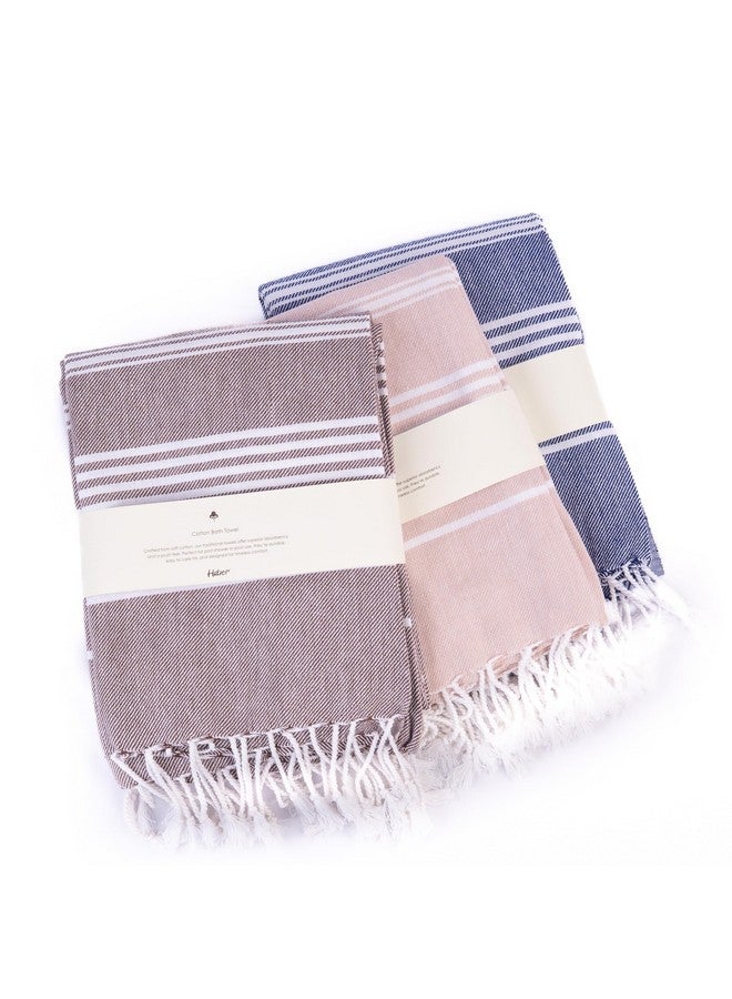 HABER - Premium Basic Large 100% Cotton Towel (152Cm X 76Cm) Soft, Absorbent and Comfortable Towels for Bath Large Size Quick Dry for Bath, Gym & Travel, Pack of 3pcs - Mixed Colour Except White. - Image 1