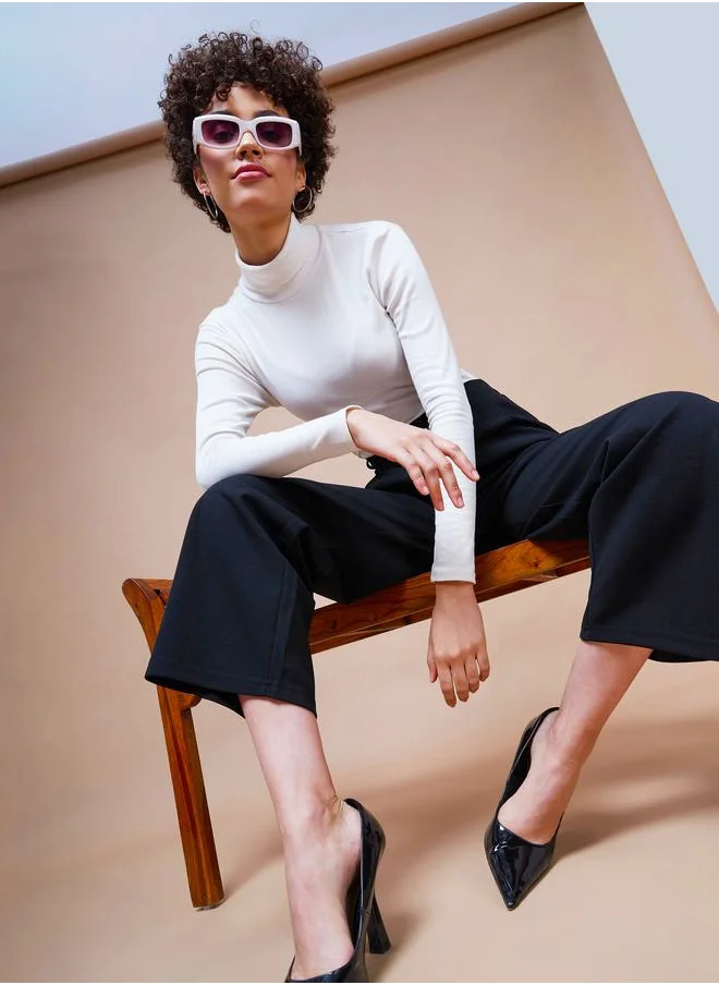 ساسافراس Pleated Detail Straight Leg Pants by Styli