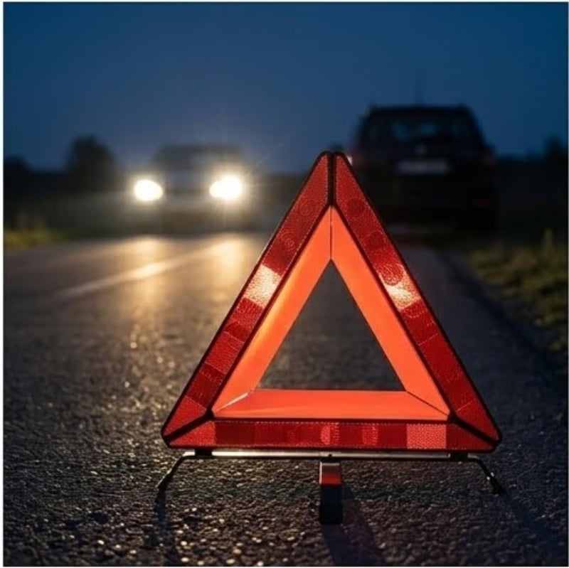 Hasanat Essentials Emergency Warning Triangle - Highly Reflective Breakdown Sign with Storage Case - Image 4