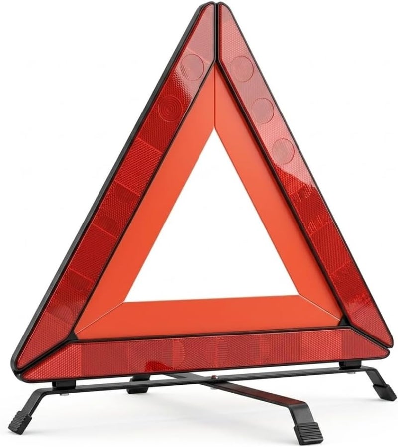 Hasanat Essentials Emergency Warning Triangle - Highly Reflective Breakdown Sign with Storage Case - Image 1
