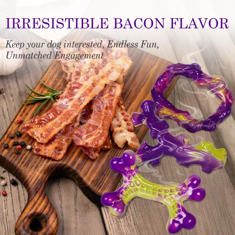 Frienhund 6-Pack Dog Toys for Aggressive Chewers: Dog Toy for Aggressive Chewer Large Breed, Dog Toy to Keep Them Busy, Dog, Bacon Flavor - Image 5