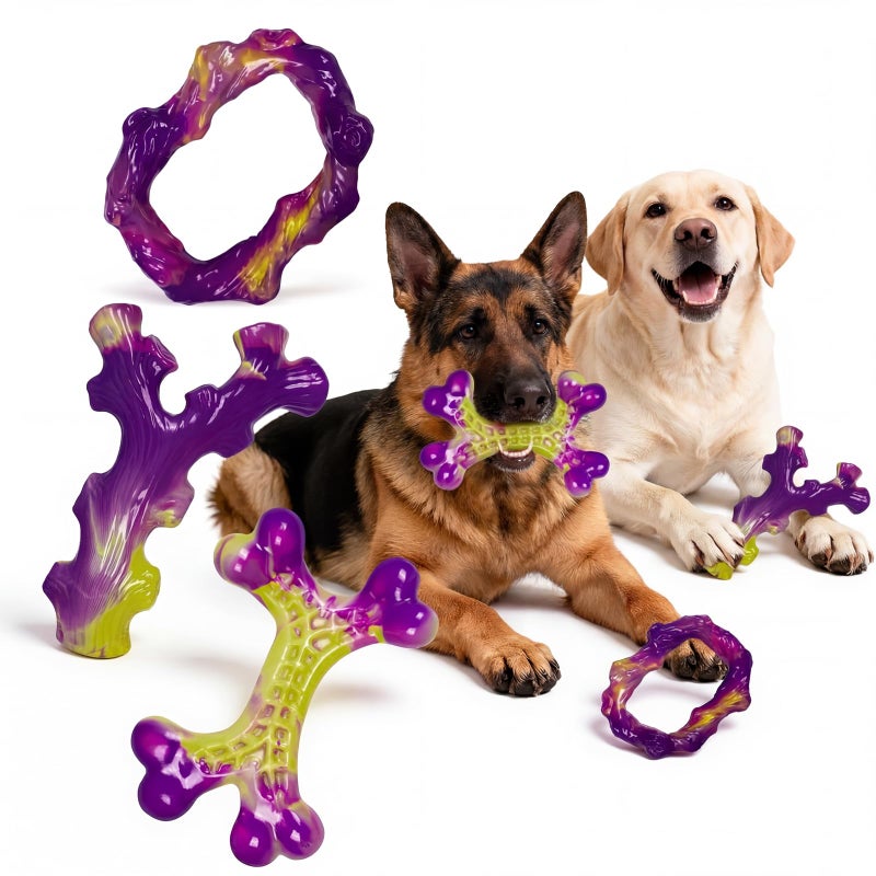 Frienhund 6-Pack Dog Toys for Aggressive Chewers: Dog Toy for Aggressive Chewer Large Breed, Dog Toy to Keep Them Busy, Dog, Bacon Flavor - Image 1