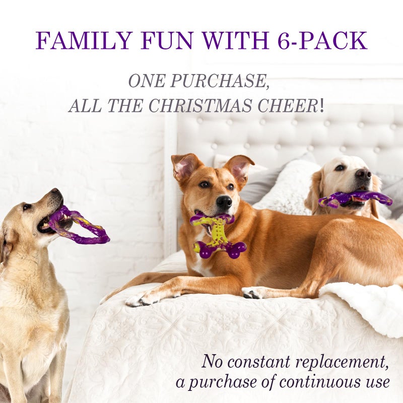 Frienhund 6-Pack Dog Toys for Aggressive Chewers: Dog Toy for Aggressive Chewer Large Breed, Dog Toy to Keep Them Busy, Dog, Bacon Flavor - Image 3