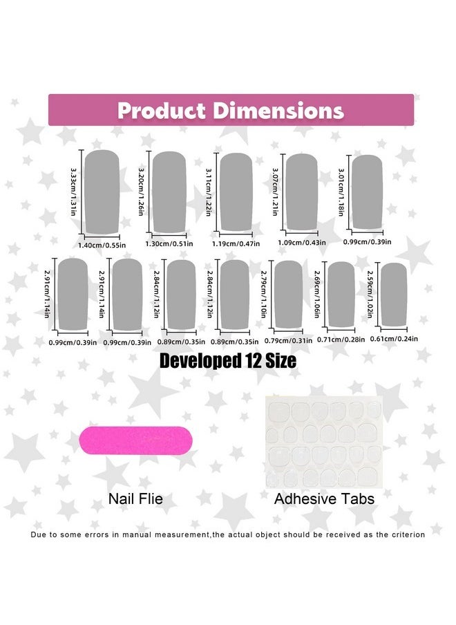 AEGYPIUS 24Pcs Star Press On Nails Star Pearl Heart Shape Press On Nails Y2K Nails Acrylic Press On Nails Pink And Black French Tip Almond Fake Nails Glue On Nails For Women (Star-Love)  - Image 5