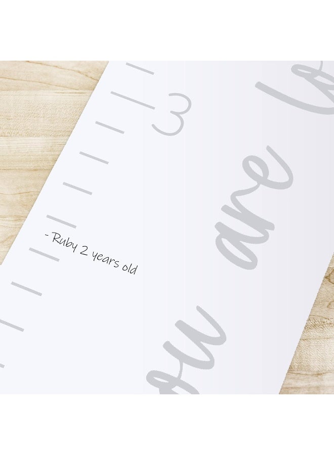 Morxy Canvas Growth Chart for Kids - Unisex Kids Room Wall Decor - Measuring Height Chart- Wall Tape with Height Chart for Kids (Canvas, Loved Beyond Measure- White) - Image 5