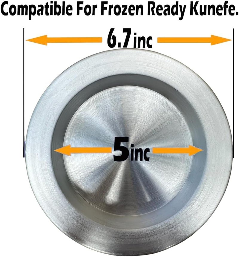 Frigya Kunefe Plate - Cooking and Serving Plates for Shredded Kadaifi, kunafa knafe knafeh Phyllo, Fillo Dough Pan - Set of 3 Silver Color Aluminum Pans (Compatible for frozen kunefe) - Image 3