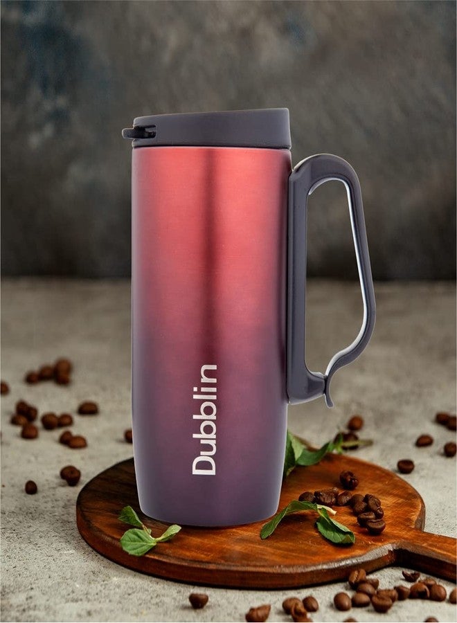 DUBBLIN Casa Stainless Steel Unbreakable Tea Coffee Mug Double Wall with Handle and Lid, Wide Mouth Mug Keeps Beverages Hot & Cold 270 ML Red - Image 5