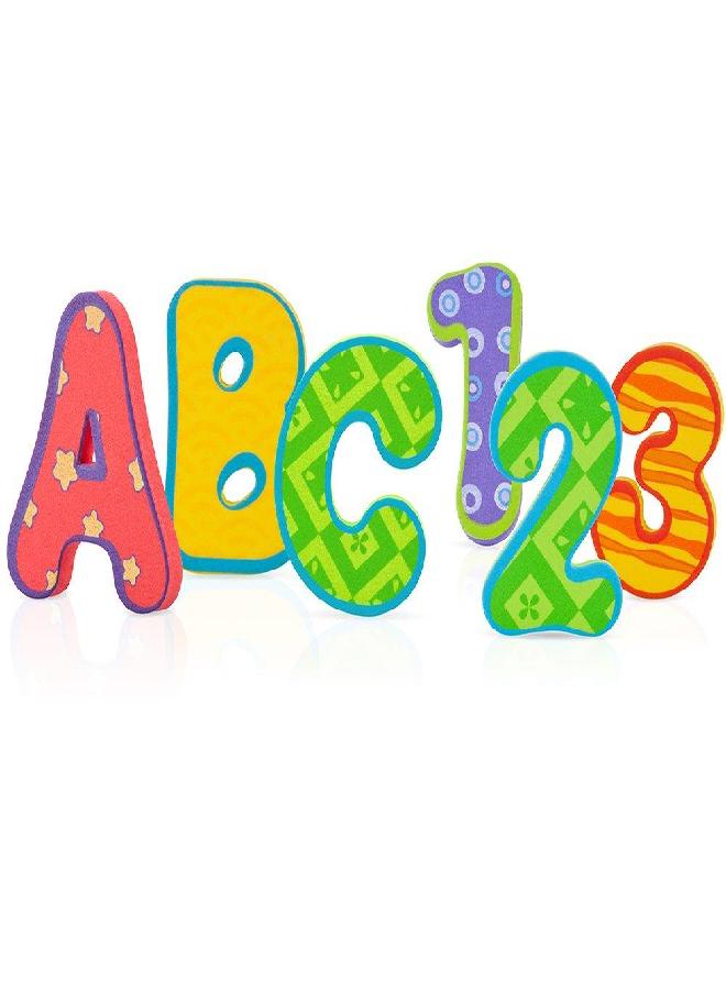 Nuby Floating Bath Tub Alphabet and Numbers Set - Soft Foam Waterproof Letters and Numbers - 36 Pieces - Educational Bath Toys for Kids - 3+ Years - Image 5