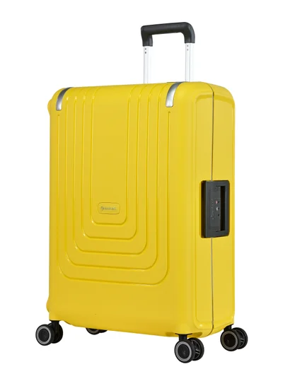 eminent Vertica Hard Case Travel Bag Luggage Trolley Polypropylene Lightweight Suitcase 4 Quiet Double Spinner Wheels With Tsa Lock B0006 Yellow