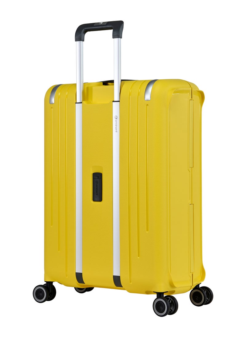 eminent Vertica Hard Case Travel Bag Luggage Trolley Polypropylene Lightweight Suitcase 4 Quiet Double Spinner Wheels With Tsa Lock B0006 Yellow  - Image 2