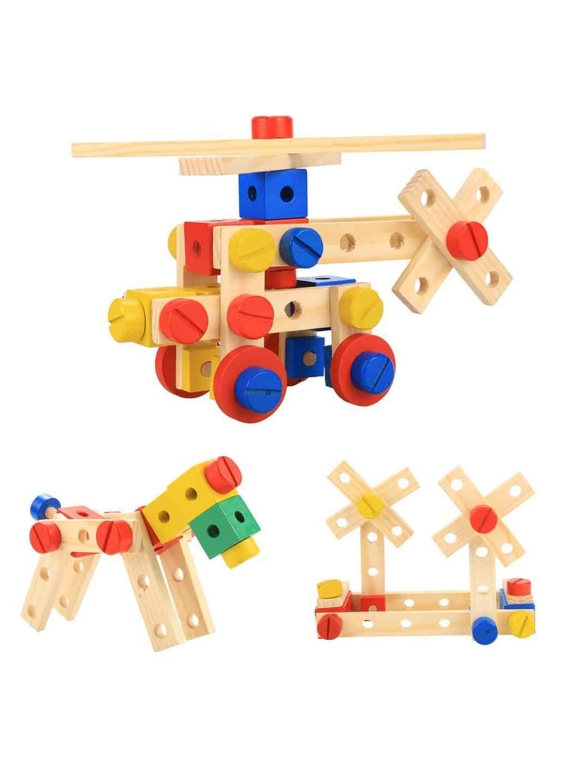 3 in 1 Tow Truck Sets are Wooden Construction Toys & Stem Compliant and Designed as Toddler Friendly Kids Building ToysWooden Construction Screw And Joints Set 3+ Years  - Image 1