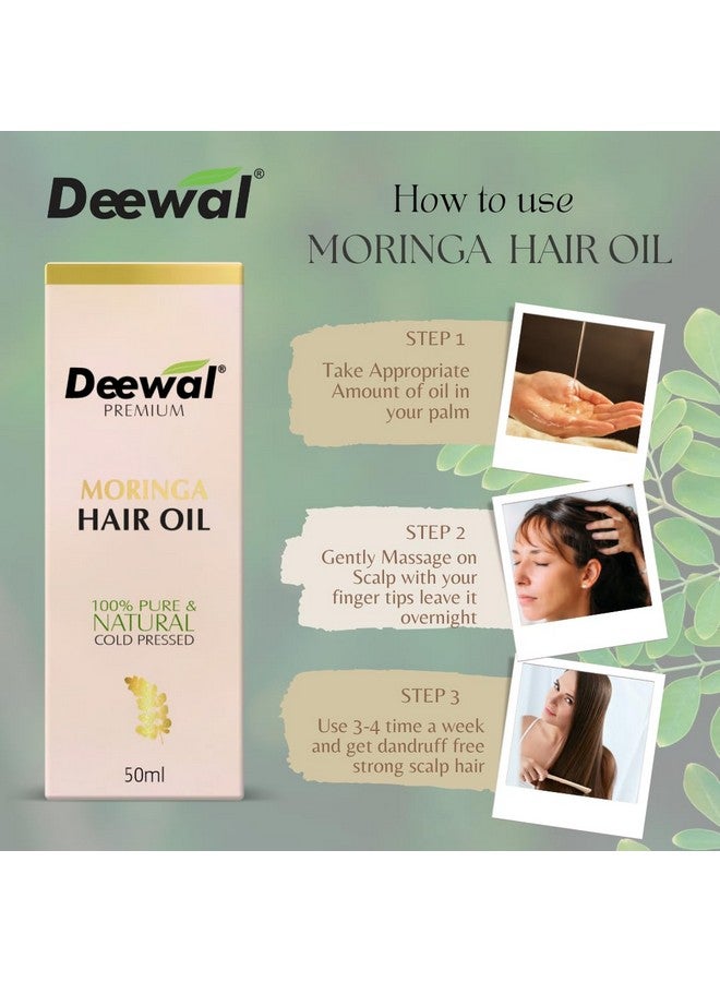 ديوال زيت شعر المورينجا | طبيعي 100% | مرطب عميق لشعر لامع وناعم للغاية | يعزز نمو الشعر | يقلل من تكسر الشعر وقشرة الرأس وجفاف فروة الرأس | حل عشبي للعناية بالشعر - Image 3