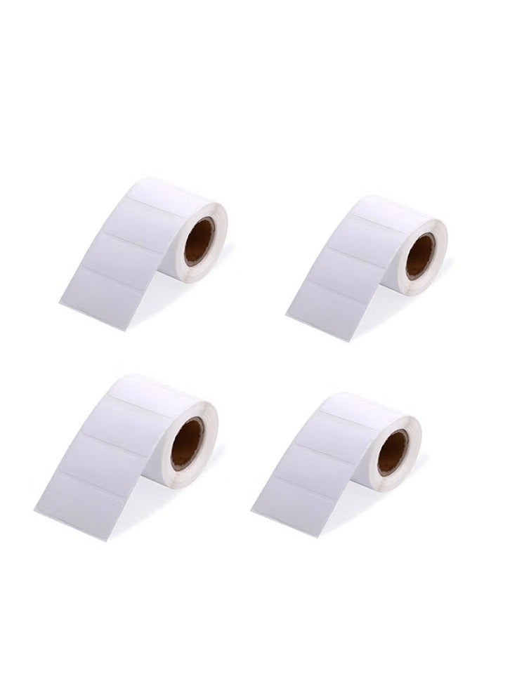Generic 4 rolls of thermal label paper for label machine, waterproof and oil-proof, suitable for home office small business barcode printing, 220 labels/roll label tape replacement (40×30 mm white 4 rolls) - Image 1