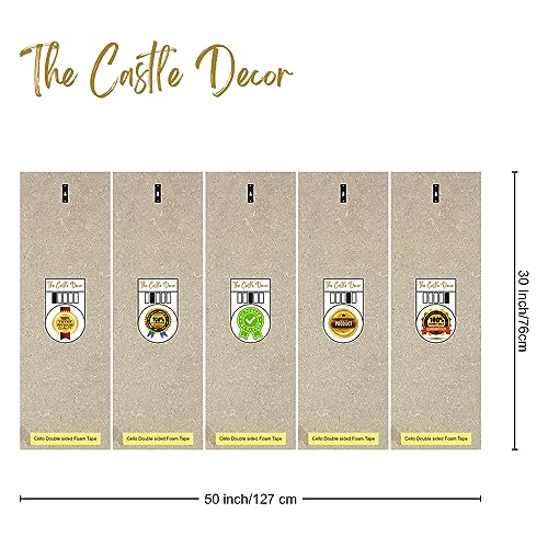 The Castle Decor ديكور القلعة الإسلامية مجموعة 5 إطارات كبيرة الحجم (27x48) فن جدار متعدد للغرفة المعيشية، غرفة النوم، غرفة الرسم، الفنادق - مؤطرة خشبية - لوحة رقمية - Image 5