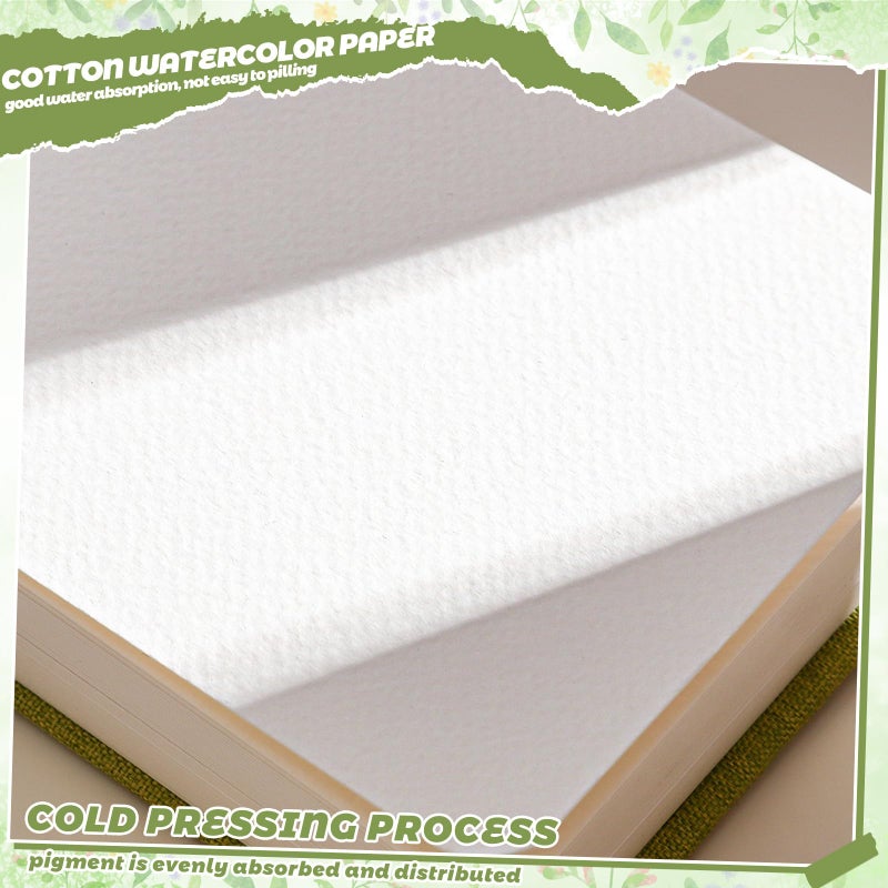 Prudiut 40 Sheets Watercolor Journal 4x6â€, 140 lb/300 GSM Watercolor Sketchbook Cold Press Watercolor Paper Watercolor Notebook for Painting, Drawing - Image 4