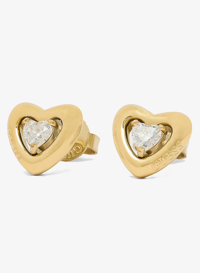 GUESS 10Mm Crystal Heart Studs - Image 2