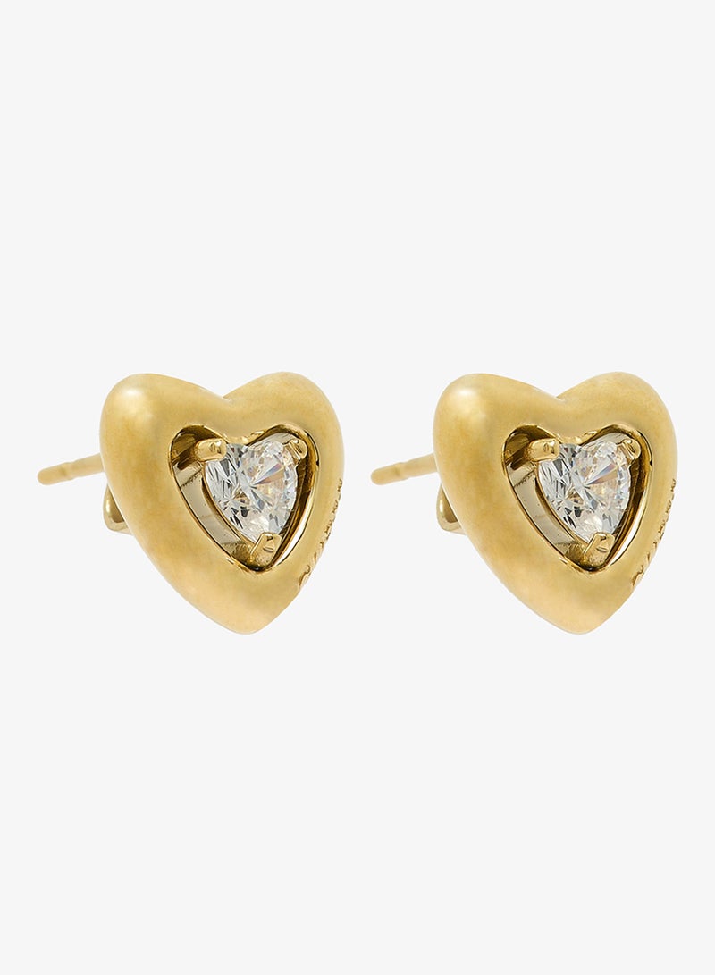 GUESS 10Mm Crystal Heart Studs - Image 1