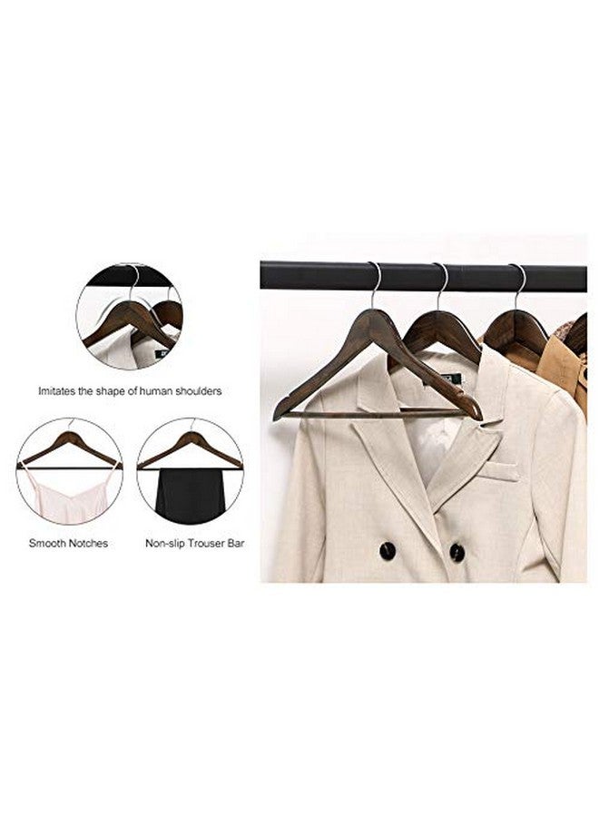 WHISKET WHISKET - Premium Hangers for Wardrobe,Slim Coat Hanger - Suit Hangers with 360-Degree Rotatable Hook Wood Hangers with Shoulder Grooves -Smooth Finish Wooden Hangers (Walnut) [Pack of 32]  - Image 4