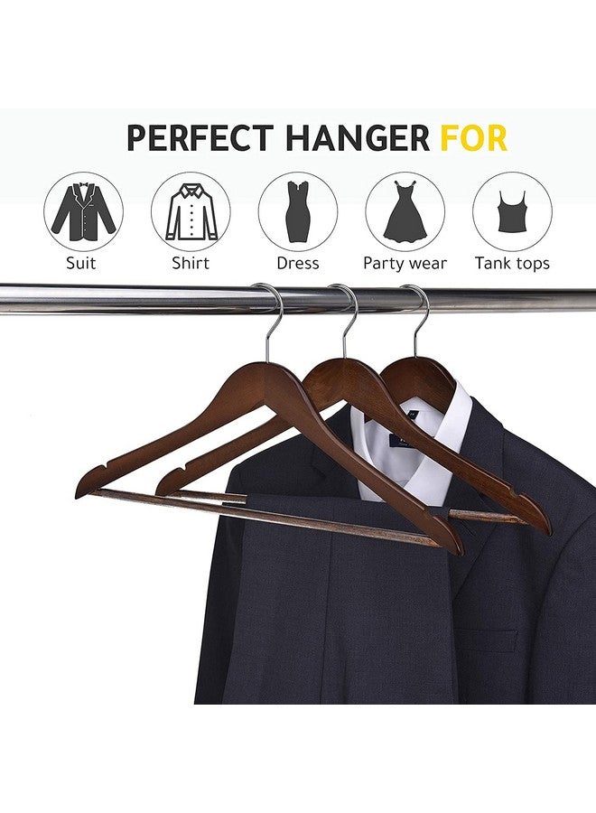 WHISKET WHISKET - Premium Hangers for Wardrobe,Slim Coat Hanger - Suit Hangers with 360-Degree Rotatable Hook Wood Hangers with Shoulder Grooves -Smooth Finish Wooden Hangers (Walnut) [Pack of 32]  - Image 5