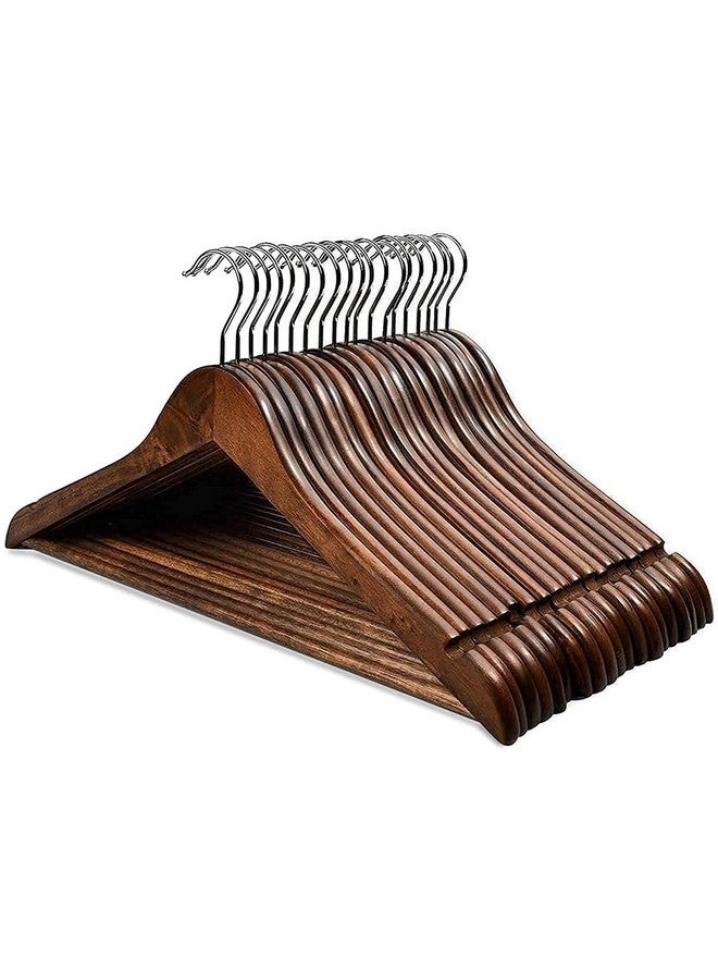 WHISKET WHISKET - Premium Hangers for Wardrobe,Slim Coat Hanger - Suit Hangers with 360-Degree Rotatable Hook Wood Hangers with Shoulder Grooves -Smooth Finish Wooden Hangers (Walnut) [Pack of 32]  - Image 2