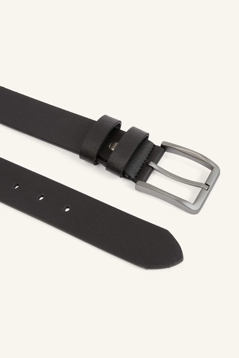Defacto  Man Rectangle Clasp Faux Leather Classic Belt for Men | Best Price UAE