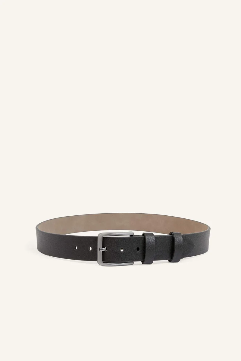 ديفاكتو Man Rectangle Clasp Faux Leather Classic Belt