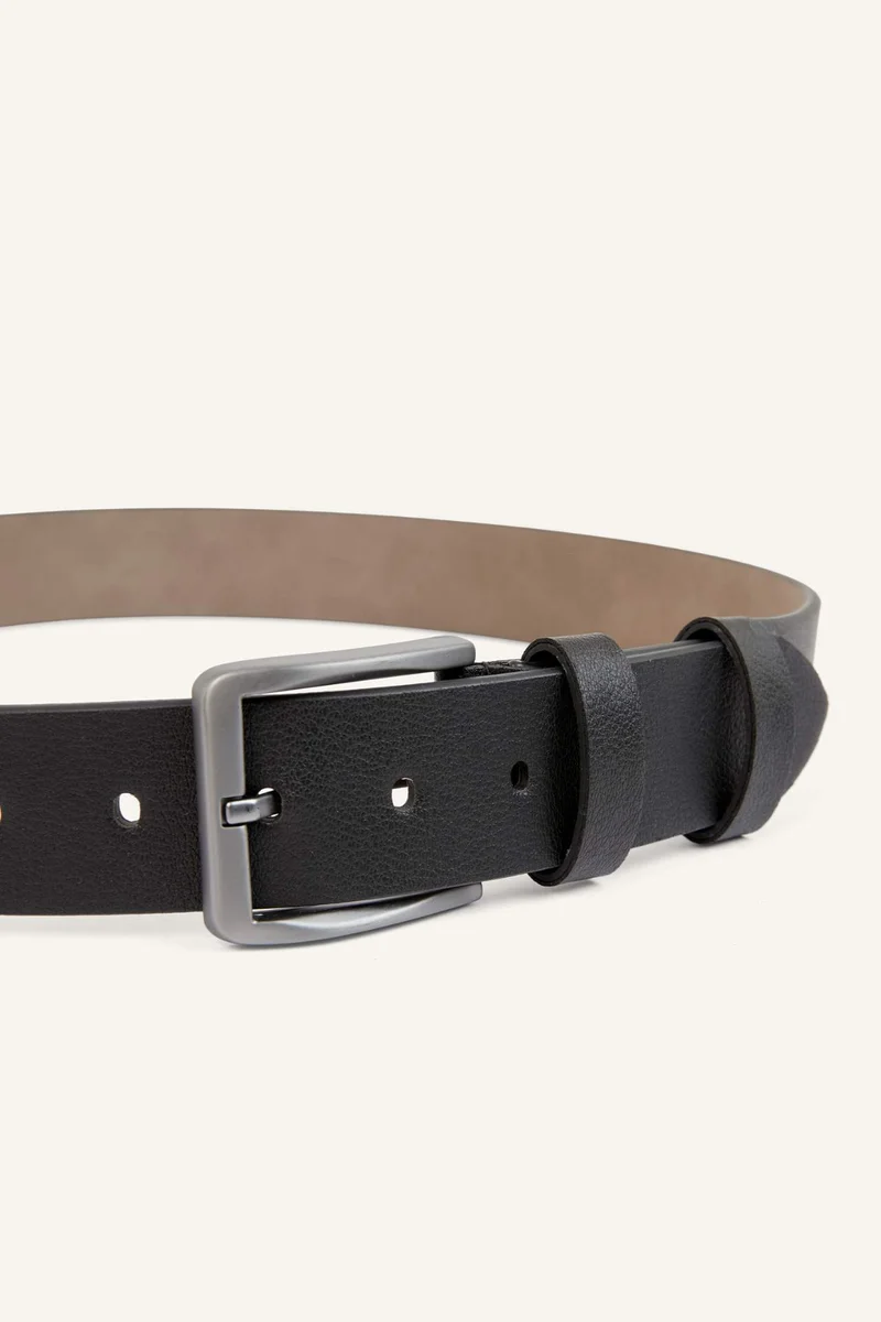 ديفاكتو Man Rectangle Clasp Faux Leather Classic Belt