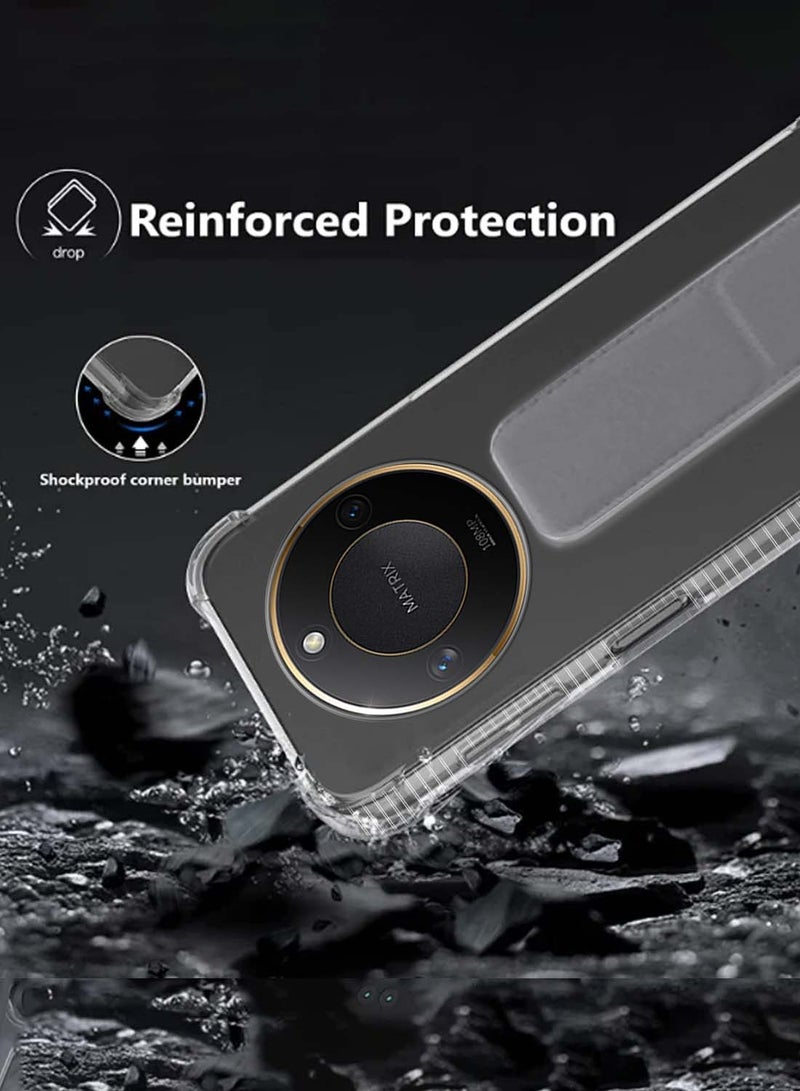 دبليو تيك غطاء غطاء وسادة هوائي بقبضة يدوية من هونر X9c سمارت 2024 TPU - شفاف / رمادي - Image 4