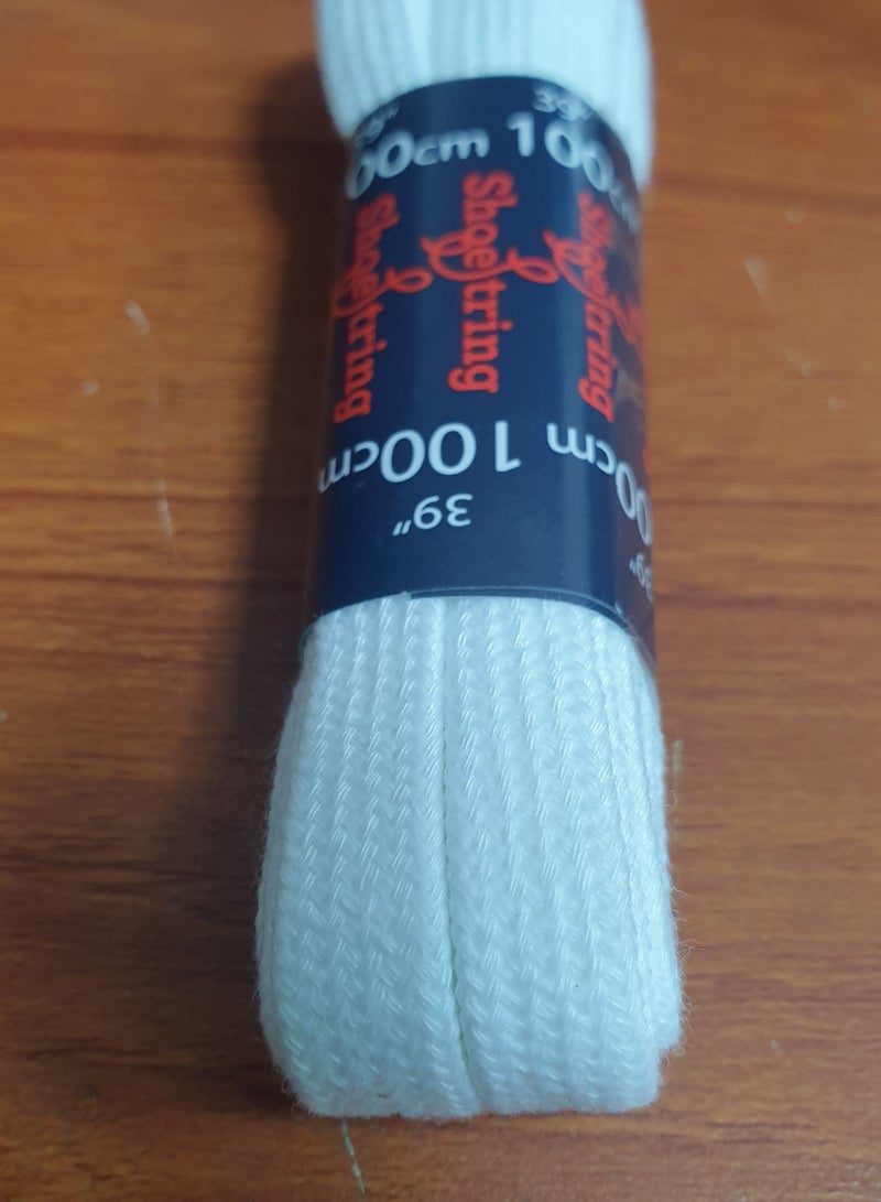 Shoe String King رباط أحذية 100 سم أبيض - Image 2