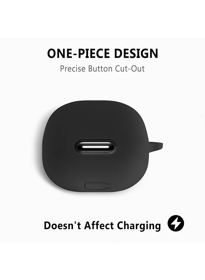 إيروريكس جراب متوافق مع سماعات Soundcore Liberty 4 Nc، جراب واقٍ ناعم من السيليكون المقاوم للصدمات لسماعات Soundcore Liberty 4 Nc اللاسلكية باللون الأسود - Image 3