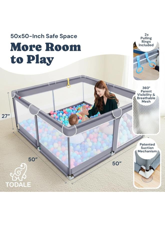 TODALE 50″ Baby Playpen – Indoor & Outdoor Activity Yard - Image 2