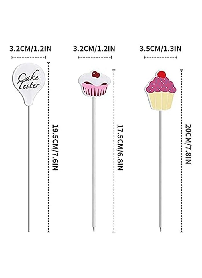 erorex Cake Tester,3 PCS Stainless Steel Cake Skewers Cake Testing Needles Cake Probe Cake Pin Needle Sticks for Cupcake Bread Muffin Baking Supplies Kitchen Bakery Tools  - Image 3